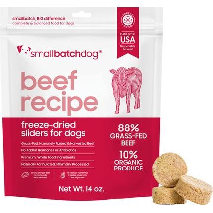 Alimento liofilizado para perros de carne de res sin OMG, bolsa de 25 oz