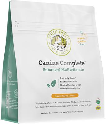 Organic Canine Complete Pumpkin Enhanced Powder Daily Multivitamin for Dogs, 1-lb jar