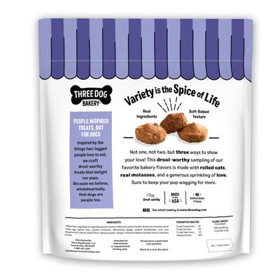 Soft Baked AssortMutt Trio, Oat, PB, & Vanilla Dog Treats, 26-oz bag