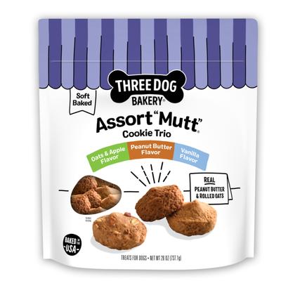 Soft Baked AssortMutt Trio, Oat, PB, & Vanilla Dog Treats, 26-oz bag