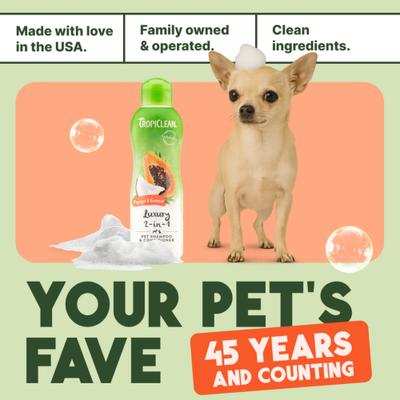 Luxury 2-in-1 Papaya & Coconut Dog Shampoo & Conditioner, 20-fl oz bottle