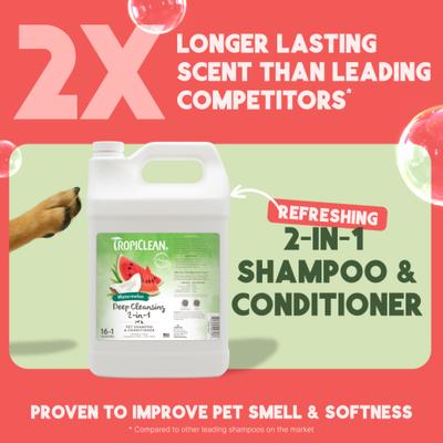 Refreshing 2-in-1 Dog Shampoo & Conditioner, Watermelon Scent, 1-gal bottle
