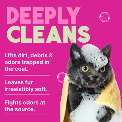 Champú de limpieza profunda para gatos con frutos rojos y coco, botella de 355 ml