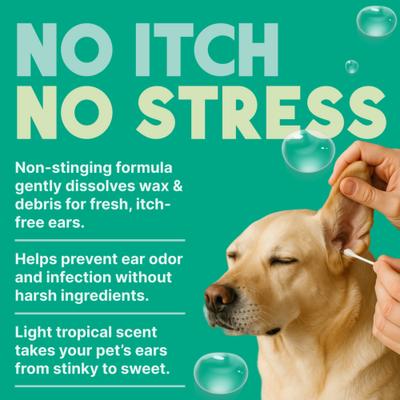Alcohol Free Ear Wash for Dogs, 4-fl oz bottle