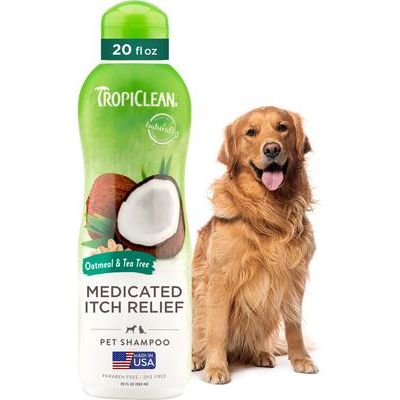 Champú medicado para perros con avena y árbol de té para aliviar la picazón en la piel, botella de 20 onzas líquidas