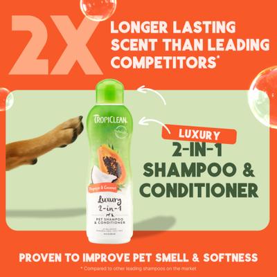 Luxury 2-in-1 Papaya & Coconut Dog Shampoo & Conditioner, 20-fl oz bottle