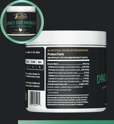 Daily Chicken Flavored Gut Health Chew Supplement for Dogs, 120 count