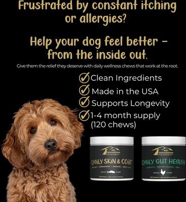 Daily Chicken Flavored Gut Health Chew Supplement for Dogs, 120 count