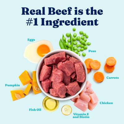 Beef Flavor Gut Health High-Protein Wet Dog Food Topper, 10.5-oz pouch