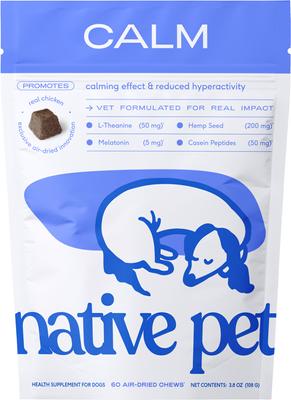 Chicken Flavored Air-Dried Chews Calming Supplement for Dogs, 30 count