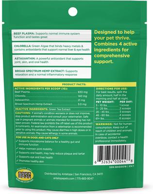 Daily Thrive Immune Broad Spectrum Hemp Extract Supplement for Dogs & Cats, 5.29-oz jar