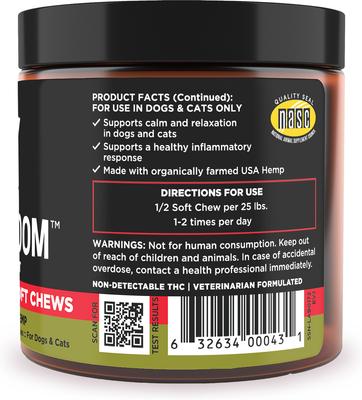 Hemp + Shroom Immunity Soft Chews Broad Spectrum Hemp Extract Supplement for Dogs & Cats, 30 count