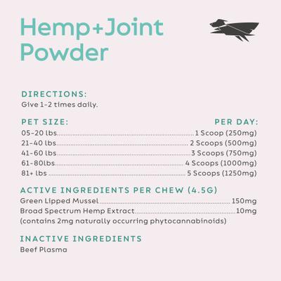 Hemp + Joint Mobility Broad Spectrum Hemp Extract Powder Supplement for Dogs & Cats, 2.64-oz jar