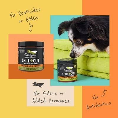 Chill + Out Calming Broad Spectrum Hemp Extract Powder Supplement for Dogs & Cats, 2.64-oz jar
