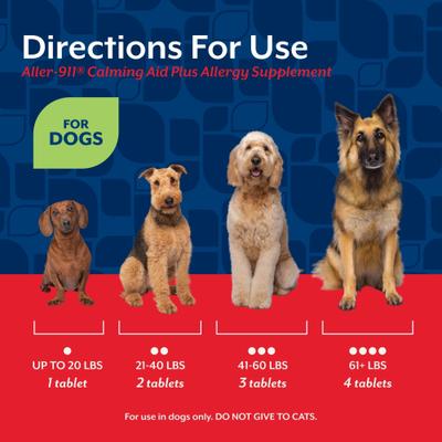 Aller-911 Plus White Willow Bark Chewable Tablets Calming Supplement for Dogs, 30 count