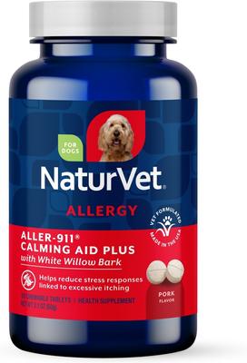 Aller-911 Plus White Willow Bark Chewable Tablets Calming Supplement for Dogs, 30 count