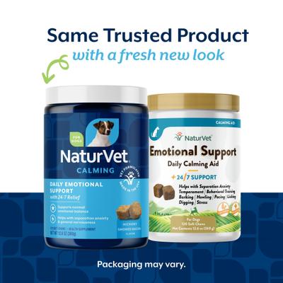 Emotional Support Hickory Smoked Bacon Flavor Calming Supplement for Dogs, 120 count