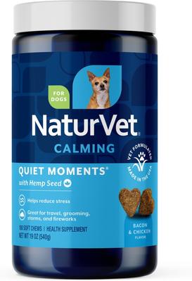 Bundle: NaturVet Hemp Quiet Moments Plus Hemp Seed Dog Soft Chews, 180 count + NaturVet Hemp Joint Health Plus Hemp Seed Soft Chews Dog Supplement, 120 count