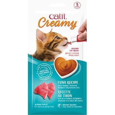 Golosinas cremosas de atún para lamer para gatos, tubo de 0.5 oz, caja de 5