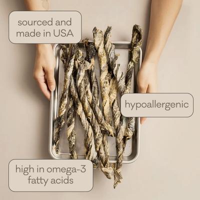 Silver & Gold Cod Skins Dehydrated Dog Treats, 1.5-oz tube