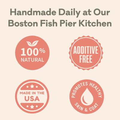 Golosinas deshidratadas para perros y gatos Salmon Skins, bolsa de 3 oz