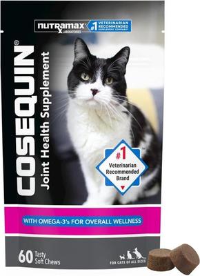 Cosequin with Glucosamine, Chondroitin & Omega-3s Soft Chew Joint Supplement for Cats, 120 count