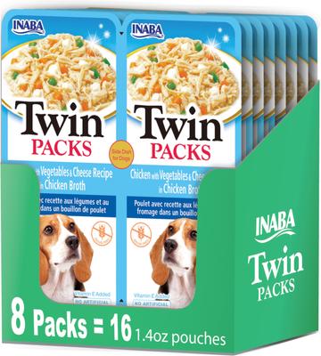 Twin Packs Chicken with Vegetables & Beef Recipe with Chicken Broth Grain-Free Dog Food Topper, 1.4-oz pouch, 16 count