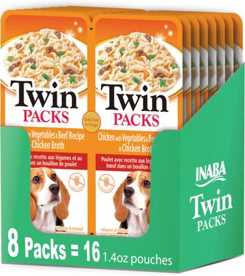 Twin Packs Chicken with Vegetables & Cheese Recipe Grain-Free Dog Food Topper, 1.23-oz pouch, 16 count