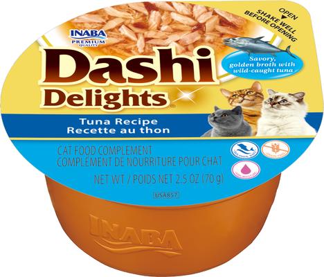 Dashi Delights Tuna with Salmon Recipe in Broth Grain-Free Cat Food Topping, 2.5-oz cup, case of 6