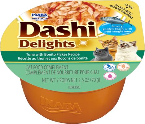 Dashi Delights Tuna Recipe in Broth Grain-Free Cat Food Topping, 2.5-oz cup, case of 6