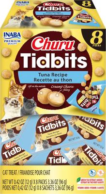 Churu Tidbits - Golosinas para gatos sin cereales con receta de pollo, tubo de 0,42 oz, 8 unidades