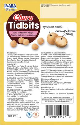 Churu Tidbits - Golosinas sin cereales para gatos con atún y salmón, tubo de 0,42 oz, 8 unidades