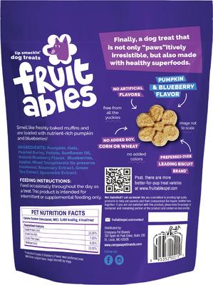 Bundle: Fruitables Pumpkin & Blueberry Flavor + Pumpkin & Apple Flavor Dog Treats