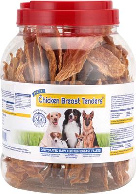 Tiras de pechuga de pollo en rodajas, premios para perros, frasco de 2 lb