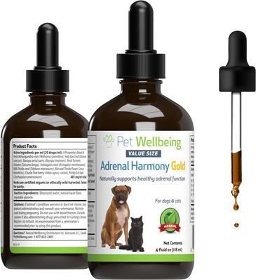 Adrenal Harmony Gold Bacon Flavored Liquid Supplement for Dogs & Cats, 4-oz bottle