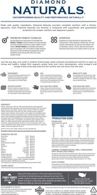 Naturals Small & Medium Breed Puppy Formula Dry Dog Food, 40-lb bag