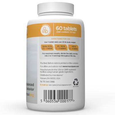 maxxicalm Natural Calming Supplement for Dogs, 60 count