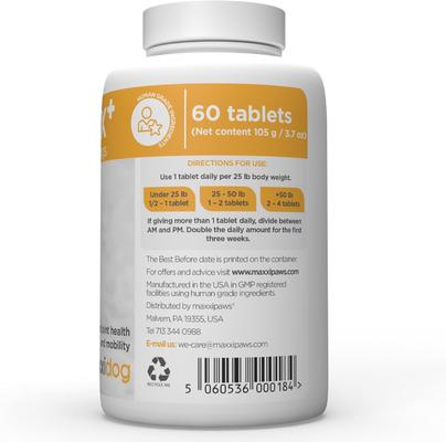 maxxiflex+ Liver Flavored Hip & Joint Supplement for Dogs, 60 count