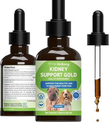 Kidney Support GOLD Bacon Flavored Liquid Kidney Supplement for Dogs & Cats, 2-oz bottle