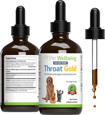 Throat Gold Bacon Flavored Liquid Respiratory Supplement for Dogs & Cats, 4-oz bottle
