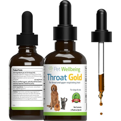 REV Throat Gold Liquid Respiratory Supplement, sabor Tocino. 60 ml. - Pet Wellbeing