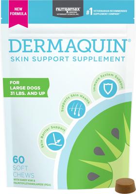 Dermaquin Skin Support Vitamins Chew Supplement for Large Dogs, 60 count