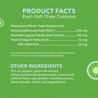 Suplemento masticable de vitaminas Dermaquin Skin Support para perros y gatos pequeños y medianos, 60 unidades