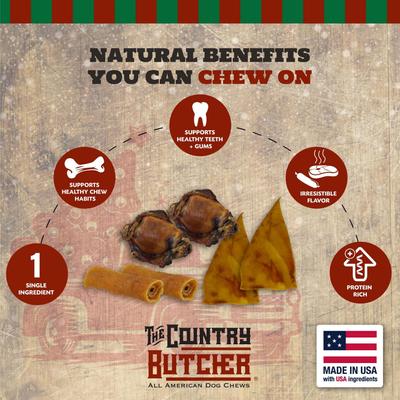 Christmas Stocking 6 Piece Variety Pack Dog Natural Chew Treats with Holiday header, 6.6-oz