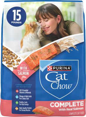 Purina Cat Chow Complete High Protein with Real Salmon Dry Cat Food, 15-lb bag