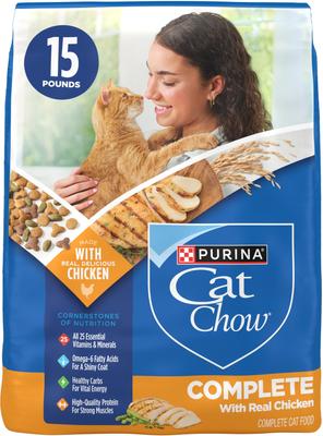 Purina Cat Chow Complete High Protein with Real Salmon Dry Cat Food, 15-lb bag