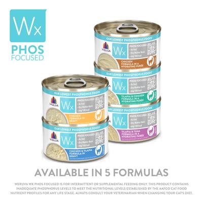 Wx Phos Focused Chicken Formula in Gravy Grain-Free Wet Cat Food, 3-oz can, case of 12