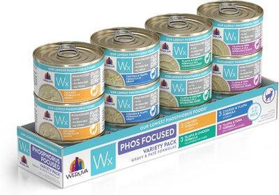 Wx Phos Focused Pate & Gravy Variety Pack Grain-Free Wet Cat Food, 3-oz can, case of 12
