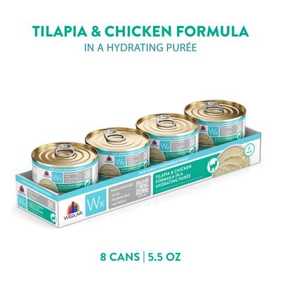 Wx Phos Focused Tilapia & Chicken Formula Grain-Free Puree Wet Cat Food, 5.5-oz can, 8 count