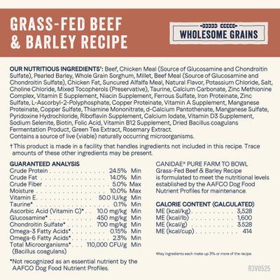Pure Farm To Bowl Grass-Fed Beef & Barley Recipe Dry Dog Food, 22-lb bag